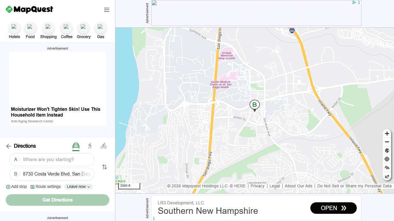 Directions to 8730 Costa Verde Blvd - MapQuest